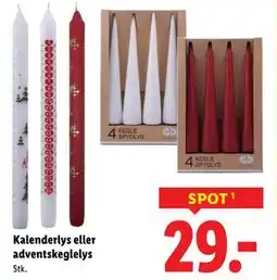 Lidl Kalenderlys eller adventskeglelys, DKK 29 tilbud
