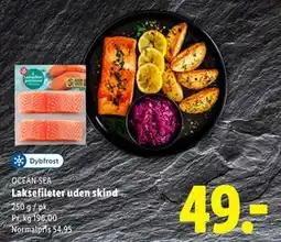 Lidl Laksefileter uden skind, DKK 49 tilbud