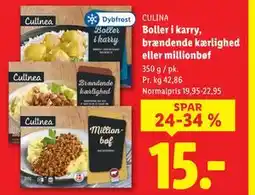 Lidl Boller i karry, brændende kærlighed eller millionbøf, DKK 15 tilbud