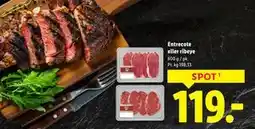 Lidl Entrecote eller ribeye, DKK 119 tilbud