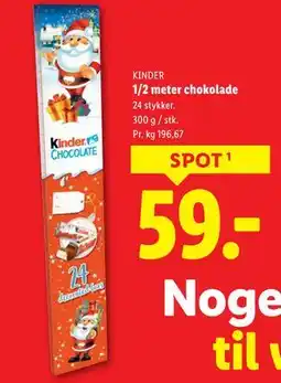 Lidl 1/2 meter chokolade, DKK 59 tilbud