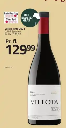 Fleggaard Villota Tinto 2021 Spanien. tilbud