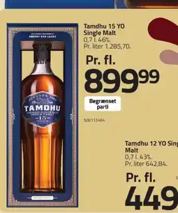 Fleggaard Tamdhu 15 YO Single Malt tilbud