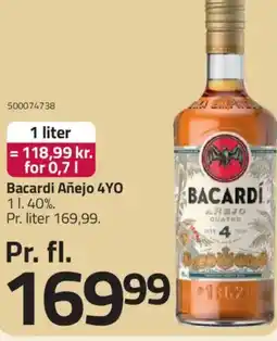 Fleggaard Bacardi Añejo 4YO 40%. tilbud