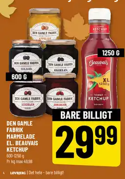 Løvbjerg Den gamle fabrik marmelade el. beauvais ketchup tilbud