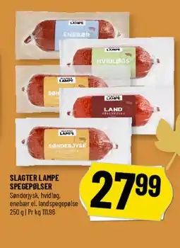 Løvbjerg Slagter lampe spegepølser tilbud
