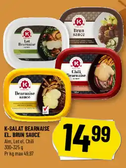 Løvbjerg K-salat bearnaise el. brun sauce alm, let el. chili tilbud