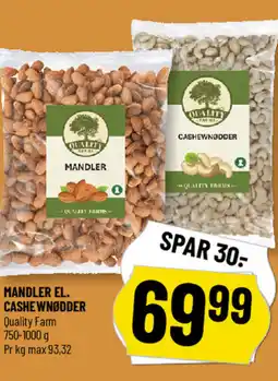 Løvbjerg Mandler el. cashewnødder quality farm tilbud