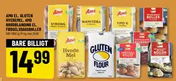 Løvbjerg Amo el. gluten hvedemel, amo brødblanding el. fødselsdagsboller tilbud