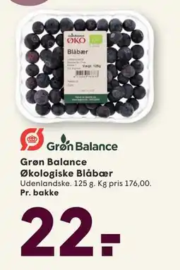 SPAR Grøn Balance Økologiske Blåbær, DKK 22 tilbud