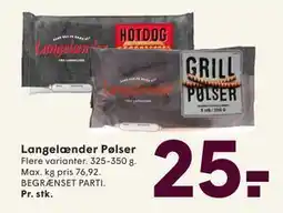 SPAR Langelænder Pølser, DKK 25 tilbud