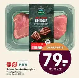 SPAR Unique Danske Økologiske Tykstegsbøffer, DKK 79 tilbud