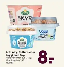 SPAR Arla Airy, Cultura eller Yoggi med Top, DKK 8 tilbud