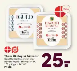 SPAR Them Økologisk Skiveost, DKK 25 tilbud