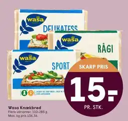 SPAR Wasa Knækbrød, DKK 15 tilbud