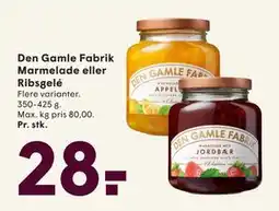 SPAR Den Gamle Fabrik Marmelade eller Ribsgelé, DKK 28 tilbud