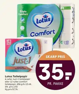 SPAR Lotus Toiletpapir, DKK 35 tilbud