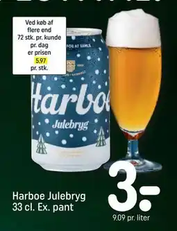 REMA 1000 Harboe Julebryg 33 cl. Ex. pant, DKK 3 tilbud