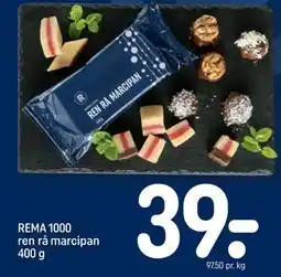 REMA 1000 REMA 1000 ren rå marcipan 400 g, DKK 39 tilbud