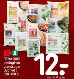 REMA 1000 REMA 1000 økologiske grøntsager Dybfrost 350-450 g, DKK 12 tilbud