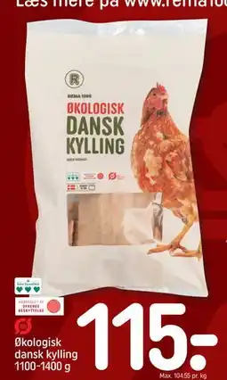 REMA 1000 Økologisk dansk kylling 1100-1400 g, DKK 115 tilbud