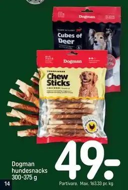 REMA 1000 Dogman hundesnacks 300-375 g, DKK 49 tilbud