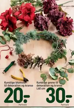 REMA 1000 Kunstige blomster til dekoration og kranse, DKK 20 tilbud