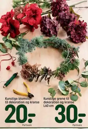 REMA 1000 Kunstige blomster til dekoration og kranse, DKK 20 tilbud
