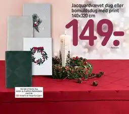 REMA 1000 Jacquardvævet dug eller bomuldsdug med print 140x320 cm, DKK 149 tilbud