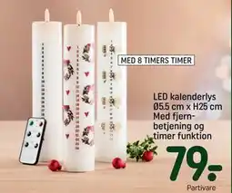 REMA 1000 LED kalenderlys Ø5.5 cm x H25 cm Med fjernbetjening og timer funktion, DKK 79 tilbud