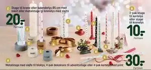 REMA 1000 Stage til krone eller kalenderlys Ø5 cm med tekst eller metalstage til kronelys med sløjfe, DKK 20 tilbud