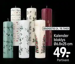 REMA 1000 Kalender bloklys Ø6.8x25 cm, DKK 49 tilbud
