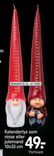 REMA 1000 Kalenderlys som nisse eller julemand 10x33 cm, DKK 49 tilbud
