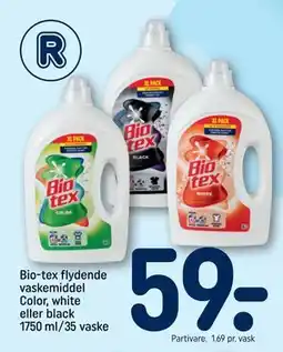 REMA 1000 Bio-tex flydende vaskemiddel Color, white eller black 1750 ml/35 vaske, DKK 59 tilbud