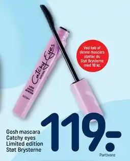 REMA 1000 Gosh mascara Catchy eyes Limited edition Støt Brysterne, DKK 119 tilbud