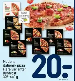 REMA 1000 Modena italiensk pizza Flere varianter Dybfrost, DKK 20 tilbud