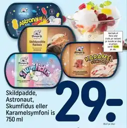 REMA 1000 Skildpadde, Astronaut, Skumfidus eller Karamelsymfoni is, DKK 29 tilbud