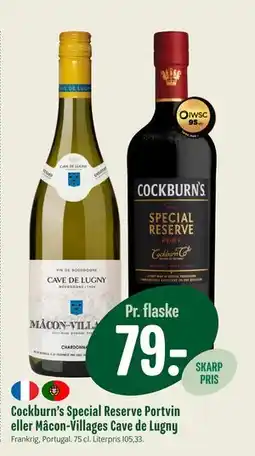 Min Købmand Cockburn’s Special Reserve Portvin eller Mâcon-Villages Cave de Lugny, DKK 79 tilbud