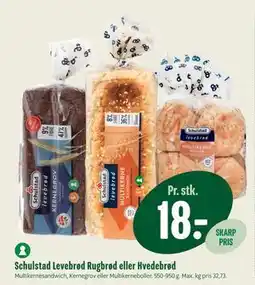 Min Købmand Schulstad Levebrød Rugbrød eller Hvedebrød, DKK 18 tilbud