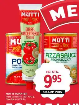MENY MUTTI TOMATER, DKK 9.95 tilbud