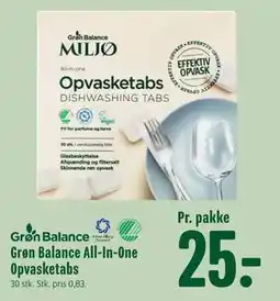 Min Købmand Grøn Balance All-In-One Opvasketabs, DKK 25 tilbud