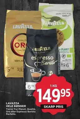 MENY LAVAZZA HELE BØNNER, DKK 149.95 tilbud