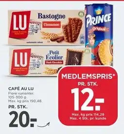 MENY CAFÉ AU LU, DKK 20, App-pris tilbud