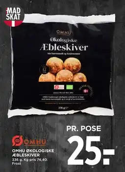 MENY OMHU ØKOLOGISKE ÆBLESKIVER, DKK 25 tilbud