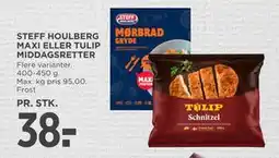 MENY STEFF HOULBERG MAXI ELLER TULIP MIDDAGSRETTER, DKK 38 tilbud