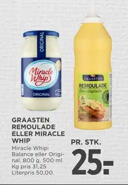 MENY GRAASTEN REMOULADE ELLER MIRACLE WHIP, DKK 25 tilbud