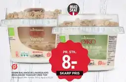 MENY GRØN BALANCE ØLLINGEGAARD ØKOLOGISK YOGHURT MED TOP, DKK 8 tilbud