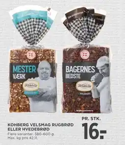 MENY KOHBERG VELSMAG RUGBRØD ELLER HVEDEBRØD, DKK 16 tilbud
