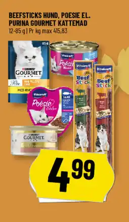 Løvbjerg Beefsticks hund, poesie el. purina gourmet kattemad tilbud