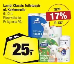Calle Lambi Classic Toiletpapir el. Køkkenrulle, DKK 25 tilbud